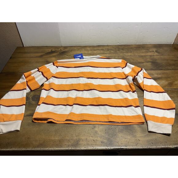 Cakeworthy Inside Out Shirt Womens XL Orange Anxiety Striped Rugby Disney Pixar - Picture 13 of 14